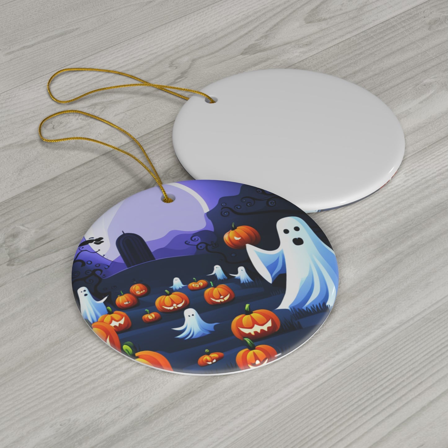 Halloween Ghost Ceramic Ornament