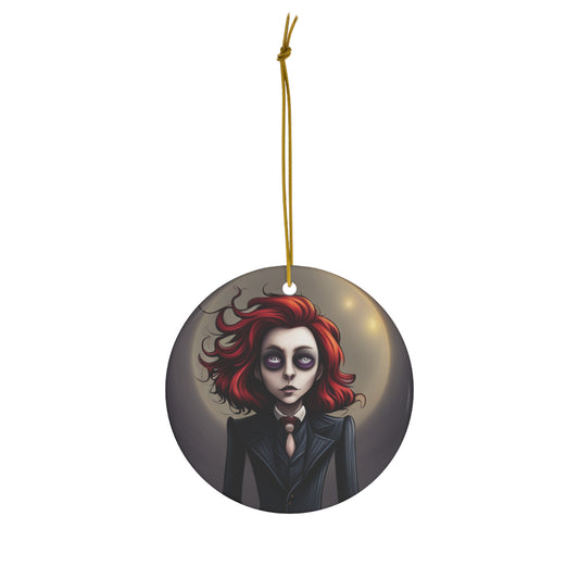 Goth/Vampire Girl Ceramic Ornament