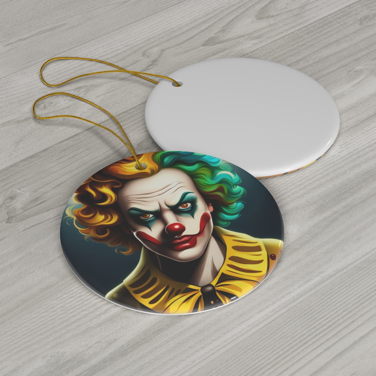 Creepy Clown Ceramic Ornament