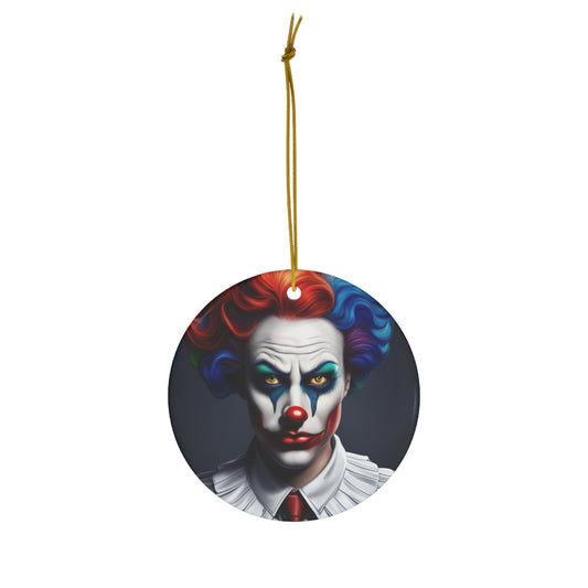 Spooky Clown Ceramic Ornament