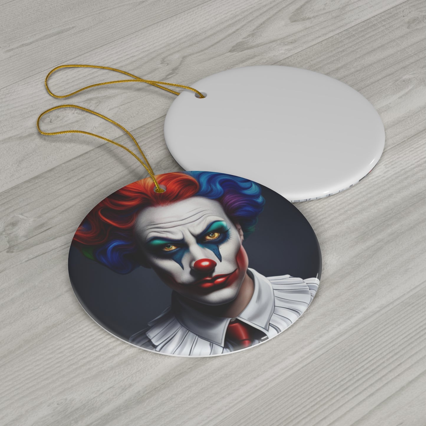 Spooky Clown Ceramic Ornament