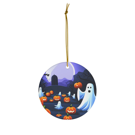 Halloween Ghost Ceramic Ornament