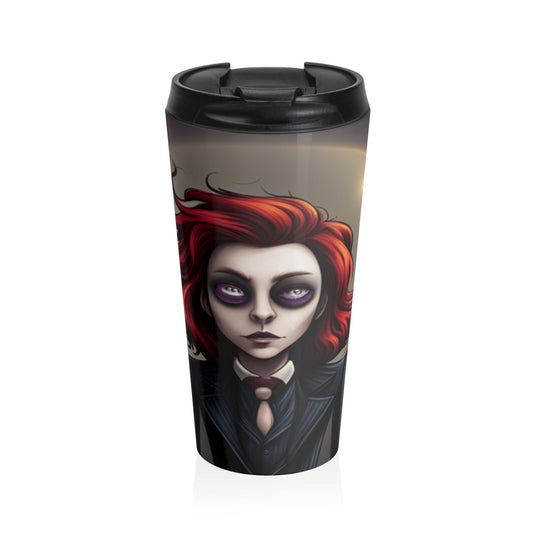 Goth/Vampire Girl Stainless Steel Travel Mug