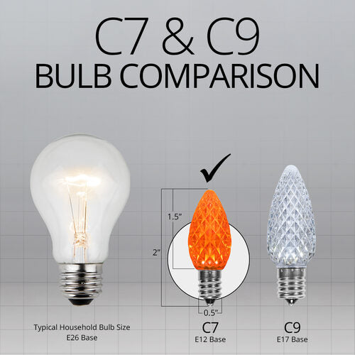 C7 Amber Kringle Traditions LED Bulbs - 25 Pack