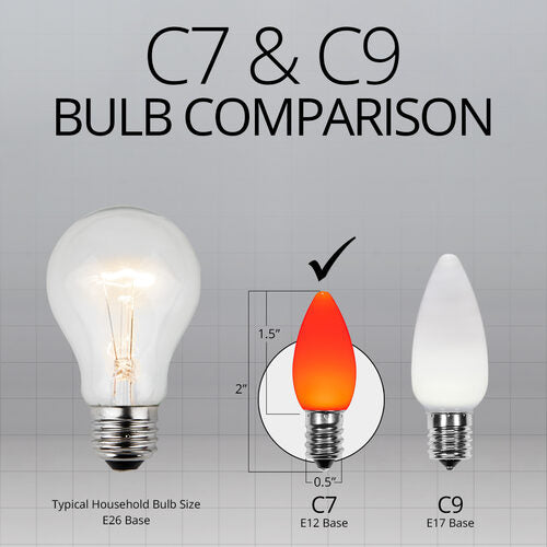C7 Opaque Amber OptiCore LED Bulbs - 25 Pack