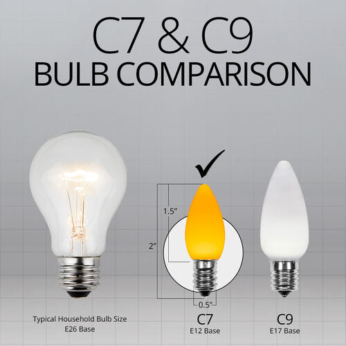 C7 Opaque Gold OptiCore LED Bulbs - 25 Pack