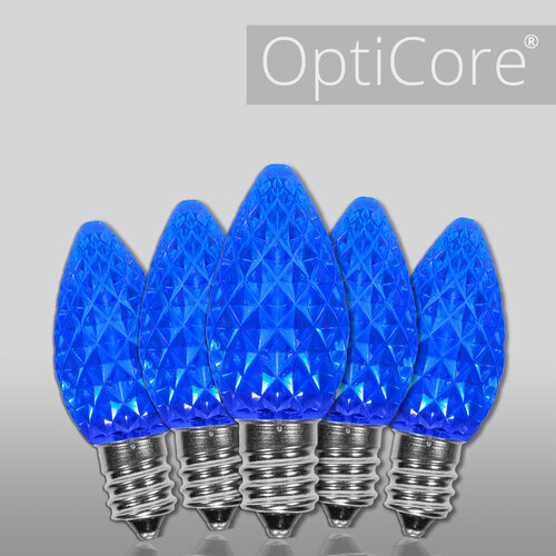 C7 Blue OptiCore LED Bulbs - 25 pack