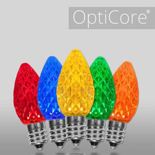 C7 Multicolor OptiCore LED Bulbs - 25 pack