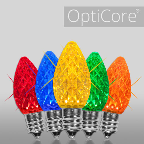 C7 Twinkle Multicolor OptiCore LED Bulbs - 25 Pack