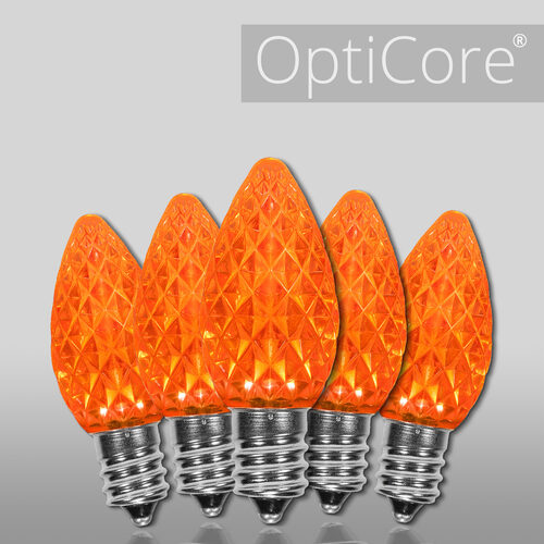C7 Amber OptiCore LED Bulbs - 25 pack