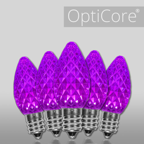 C7 Purple OptiCore LED Bulbs - 25 Packs