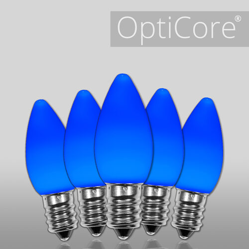 C7 Opaque Blue OptiCore LED Bulbs - 25 Pack