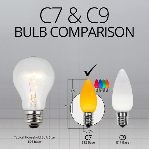 C7 Opaque Multicolor OptiCore LED Bulbs - 25 Pack