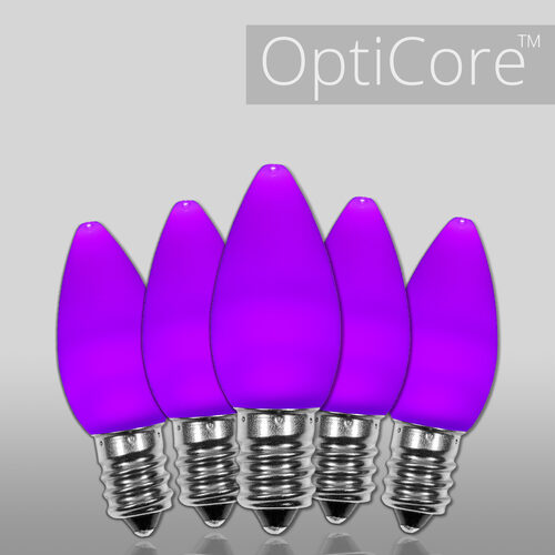 C7 Opaque Purple OptiCore LED Bulbs - 25 Pack