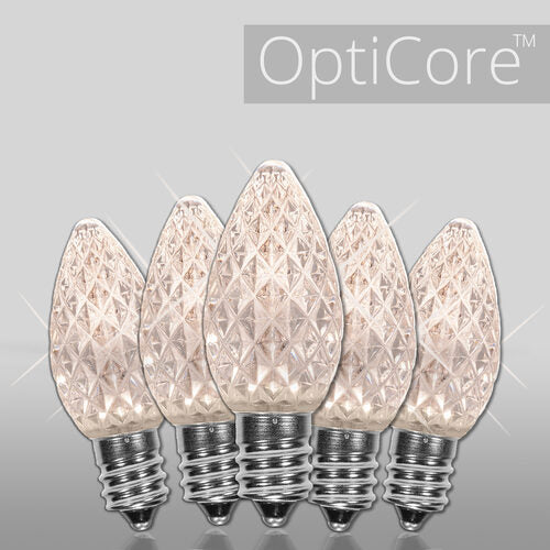 C7 Twinkle Warm White OptiCore LED Bulbs - 25 Pack