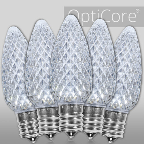 C9 Cool White OptiCore LED Bulbs - 25 Pack