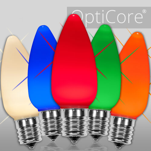 C9 Twinkle Opaque Multicolor OptiCore LED Bulbs - 25 Pack