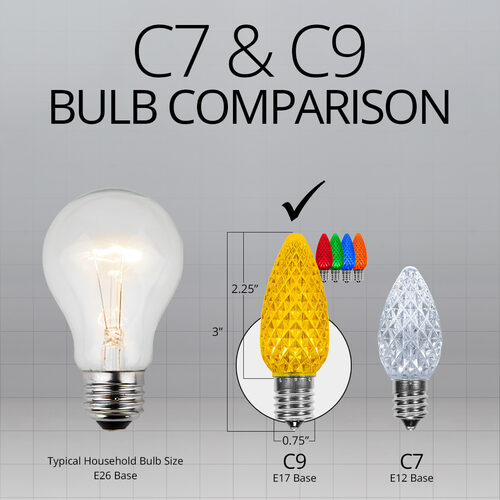 C9 Multicolor OptiCore LED Bulbs - 25 Pack