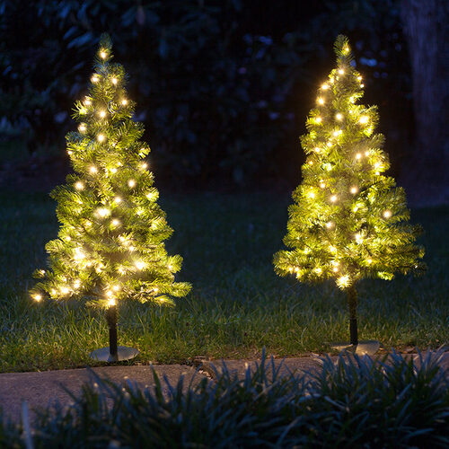 2' Winchester Fir Walkway Tree, Warm White LED Lights