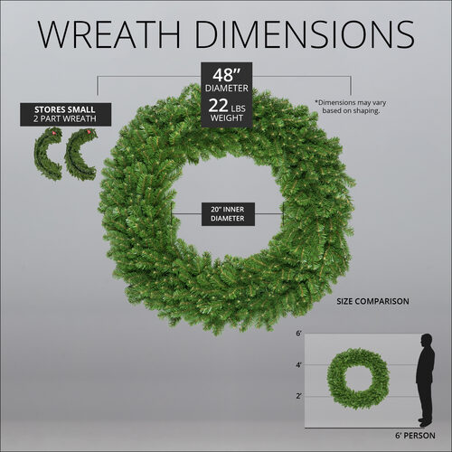 48" Sequoia Fir Commercial Unlit Wreath
