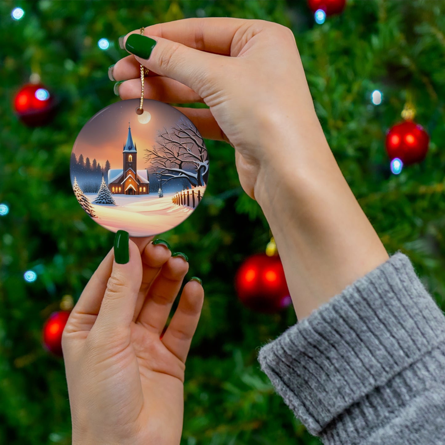 Winter Ceramic Ornament, 4 Shapes