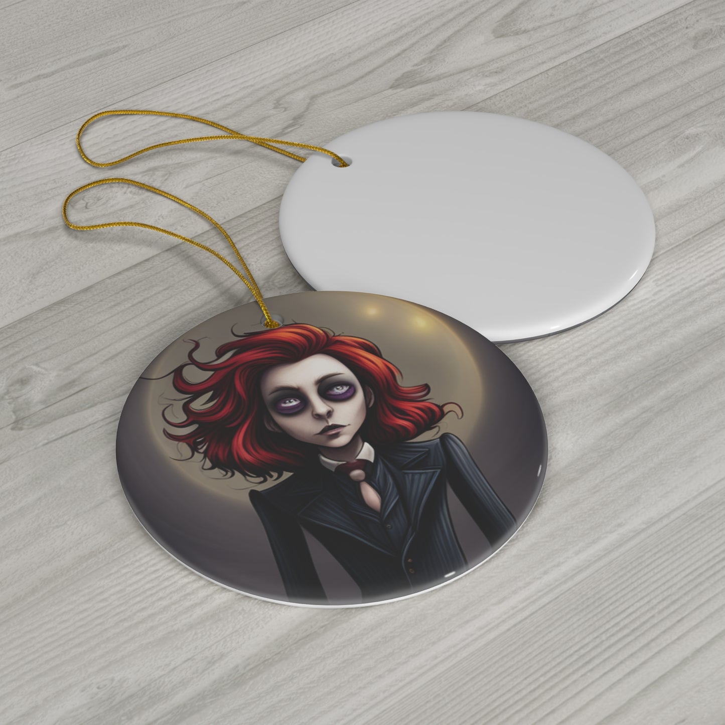 Goth/Vampire Girl Ceramic Ornament