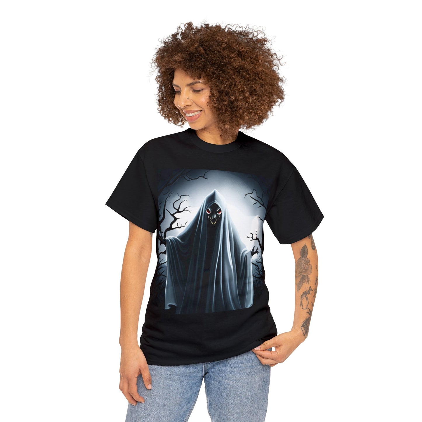 Scary Ghost Unisex Heavy Cotton Tee