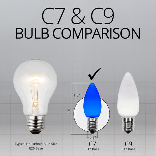 C7 Opaque Blue OptiCore LED Bulbs - 25 Pack