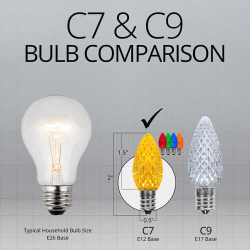 C7 Multicolor OptiCore LED Bulbs - 25 pack