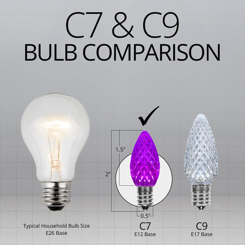 C7 Purple OptiCore LED Bulbs - 25 Packs