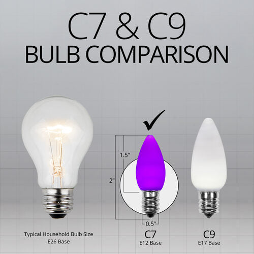 C7 Opaque Purple OptiCore LED Bulbs - 25 Pack