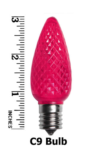 C9 Acrylic Pink LED Bulbs - 25 Pack